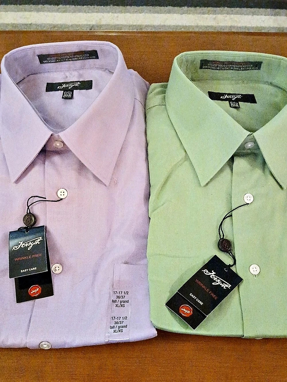 Forsyth Wrinkle Free Dress Shirt Men's Cotton Blend Dress Shirts XL 17/17.5 Tall
